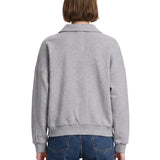Felpa con colletto stile polo in cotone in grigio 