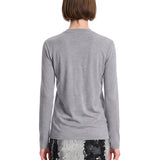 Top cropped in jersey di misto cotone in grigio 