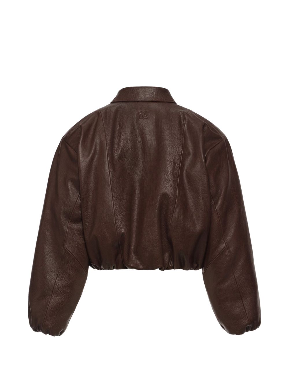 Giacca bomber cropped in marrone 