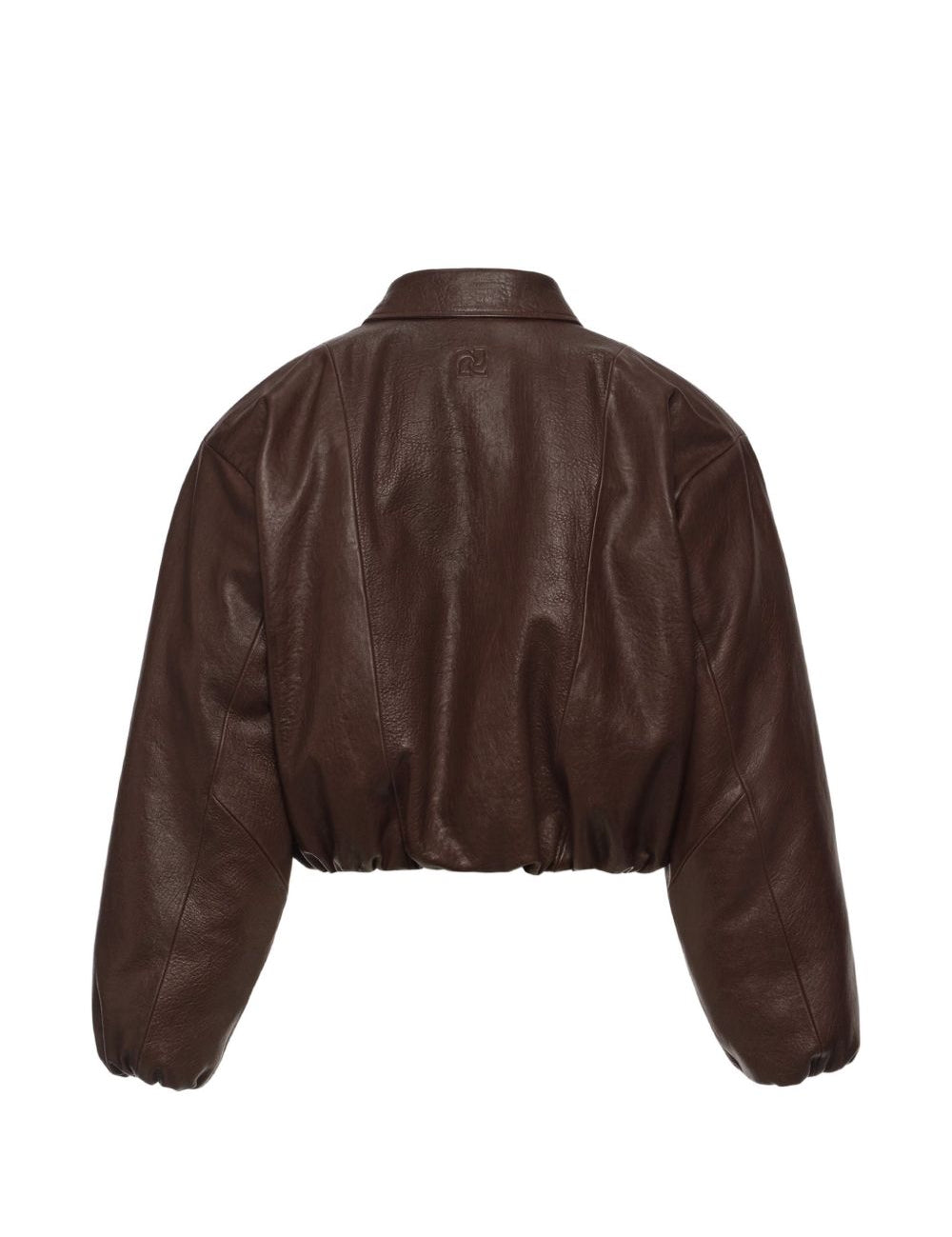Giacca bomber cropped in marrone 