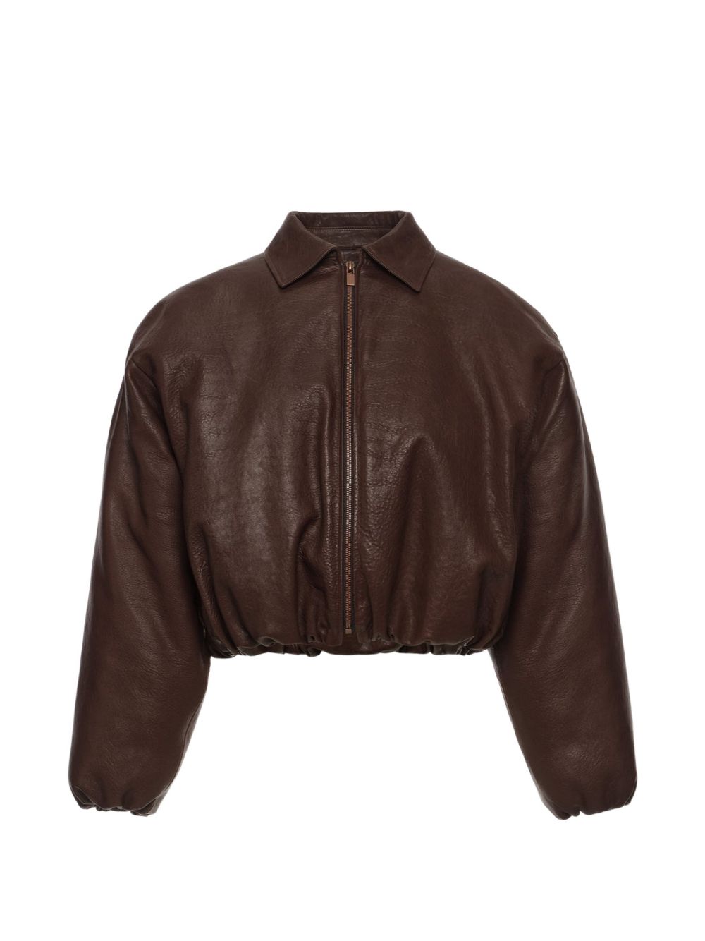 Giacca bomber cropped in marrone 