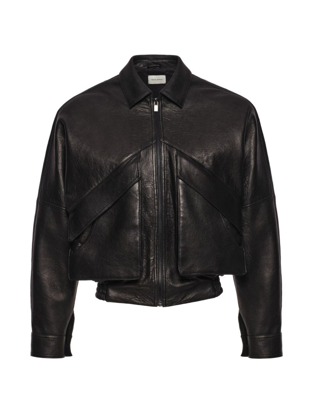 Giacca bomber cropped in nero 