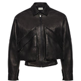 Giacca bomber cropped in nero 