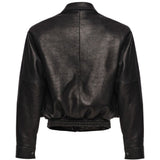 Giacca bomber cropped in nero 