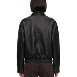 Giacca bomber cropped in nero 