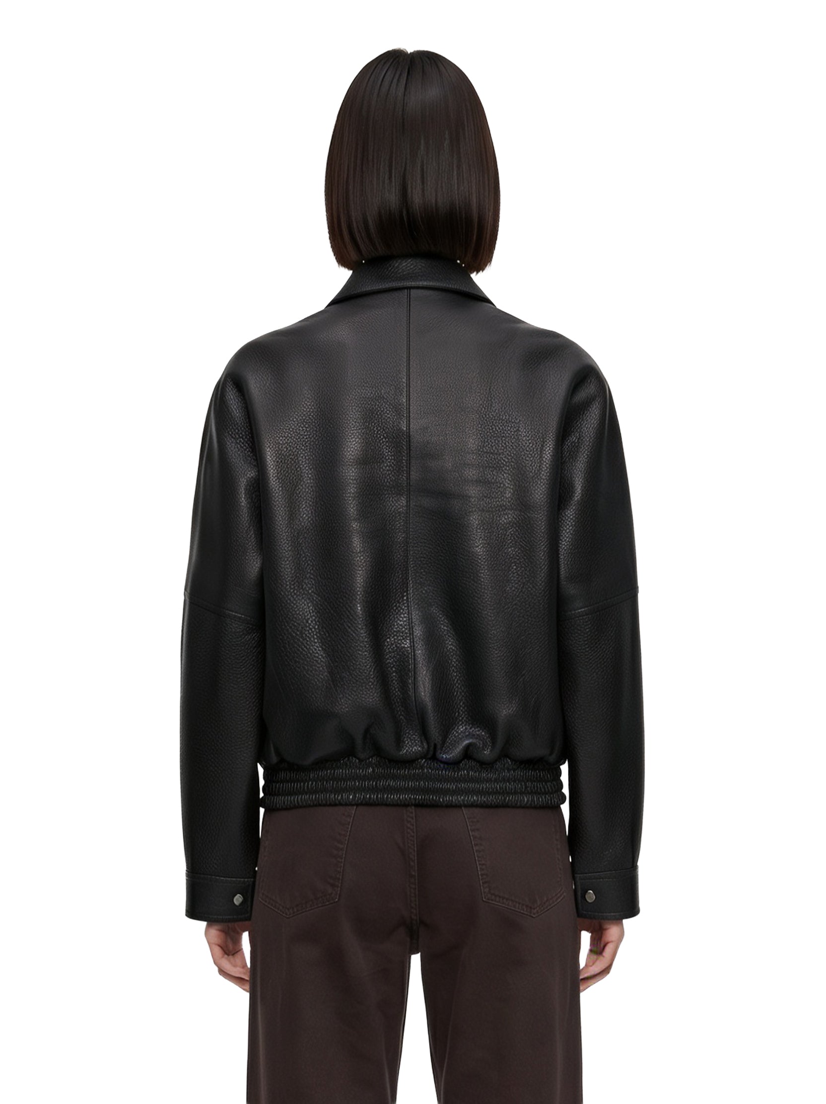 Giacca bomber cropped in nero 