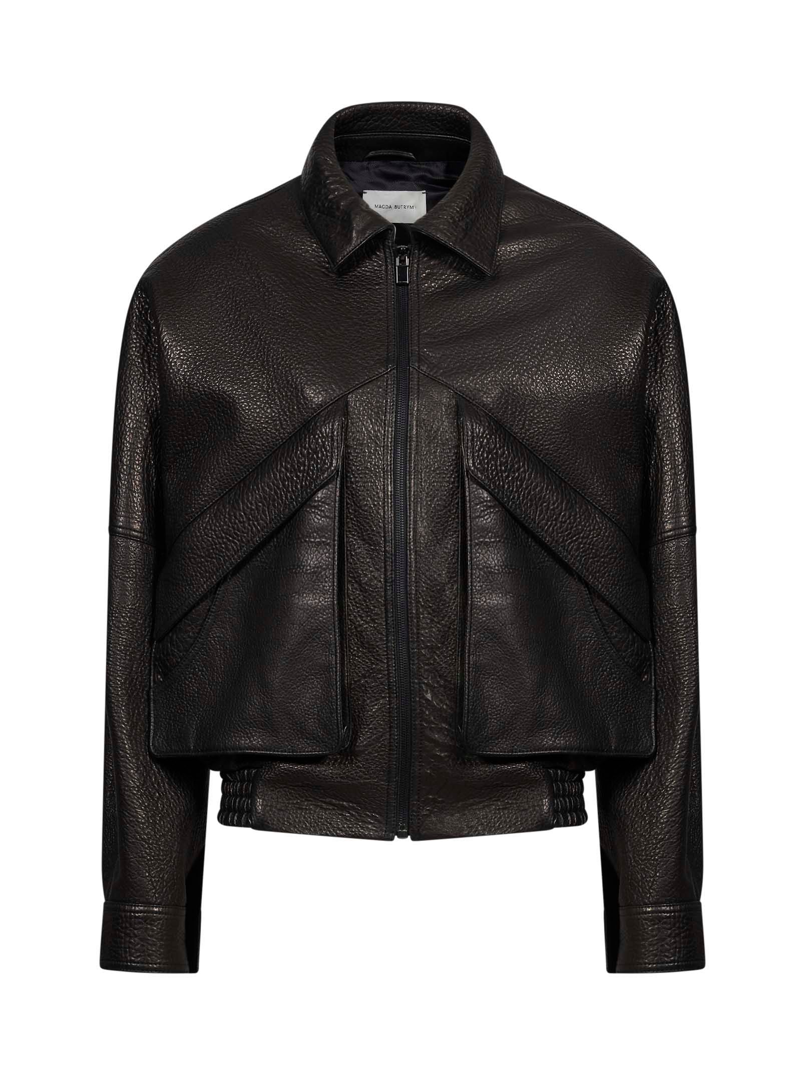 Giacca bomber cropped in nero 