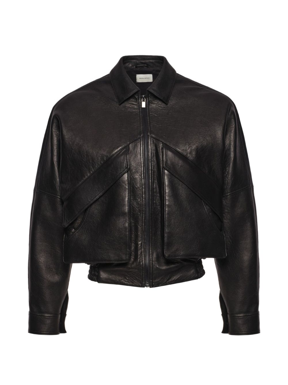 Giacca bomber cropped in nero 