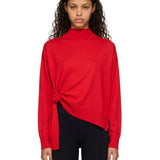 Maglione con dettaglio floreale con spacchi in rosso 