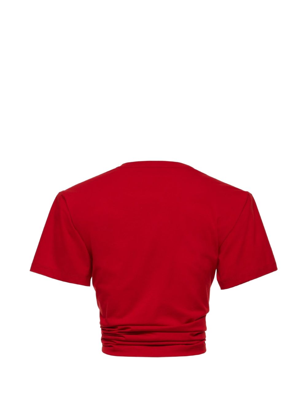 T-shirt crop con dettaglio a nodo in rosso 