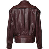 Giacca in pelle in bordeaux 
