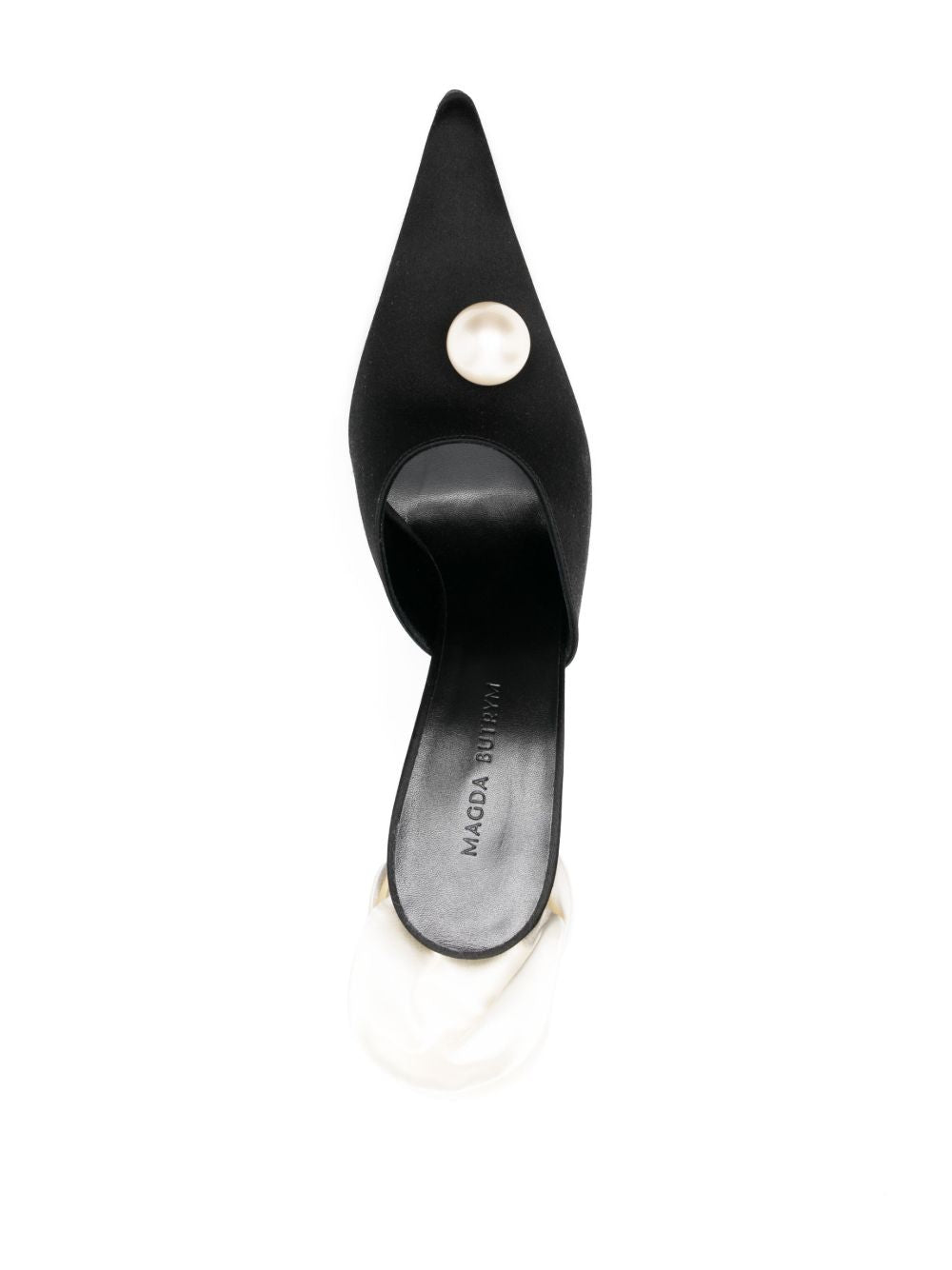 Mules con dettaglio a fiore in nero 