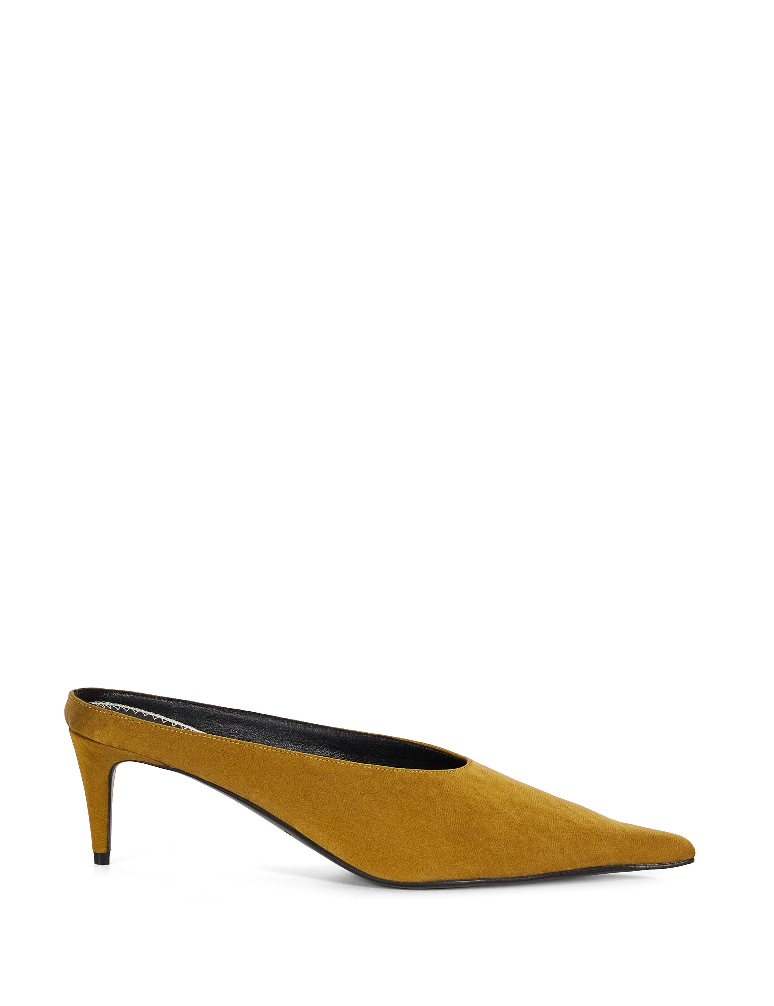 Mules a punta in suede in verde 