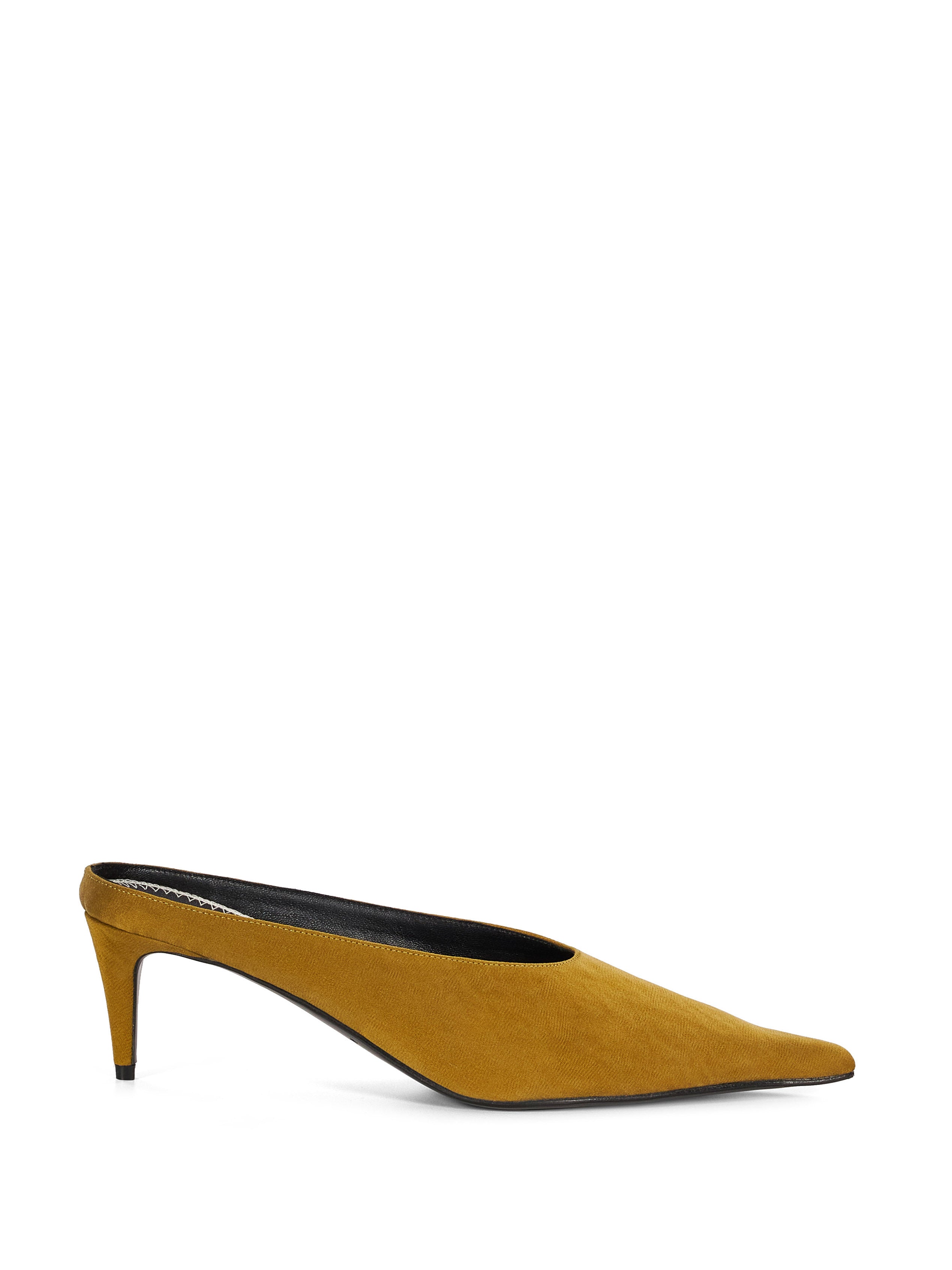 Mules a punta in suede in verde 