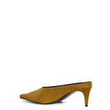 Mules a punta in suede in verde 