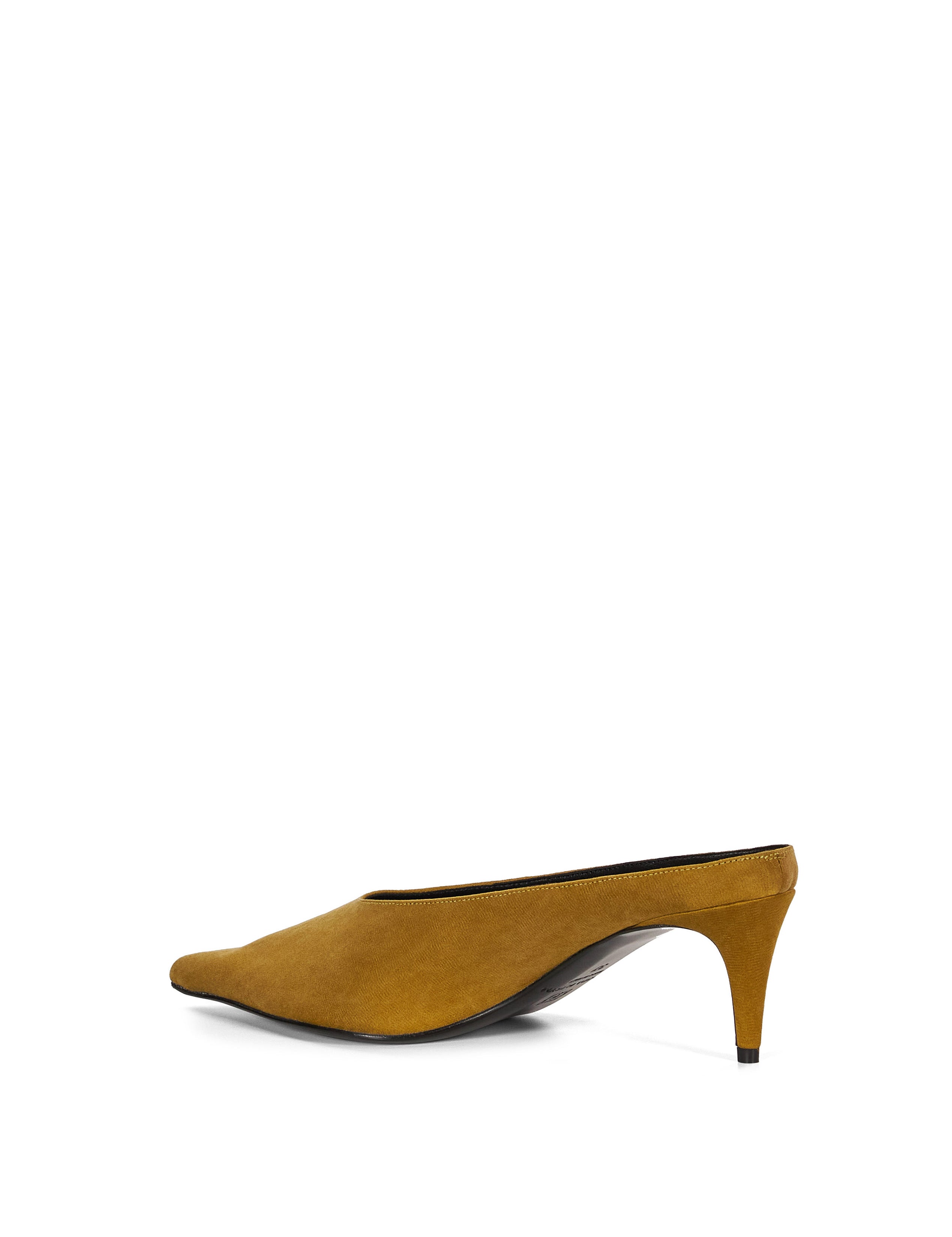 Mules a punta in suede in verde 