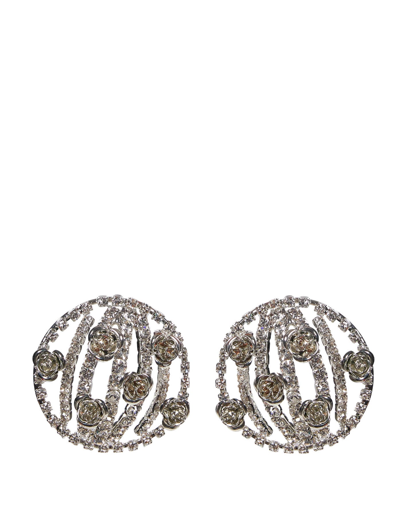 Orecchini con cristalli color argento 