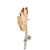 Orecchino singolo con cristalli in beige 