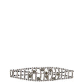 Choker con applicazioni floreali color argento 
