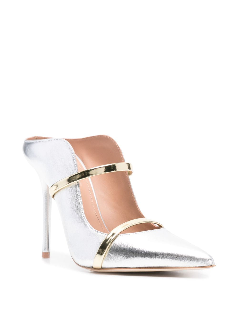 Mules Maureen 100 mule in nappa silver/gold 