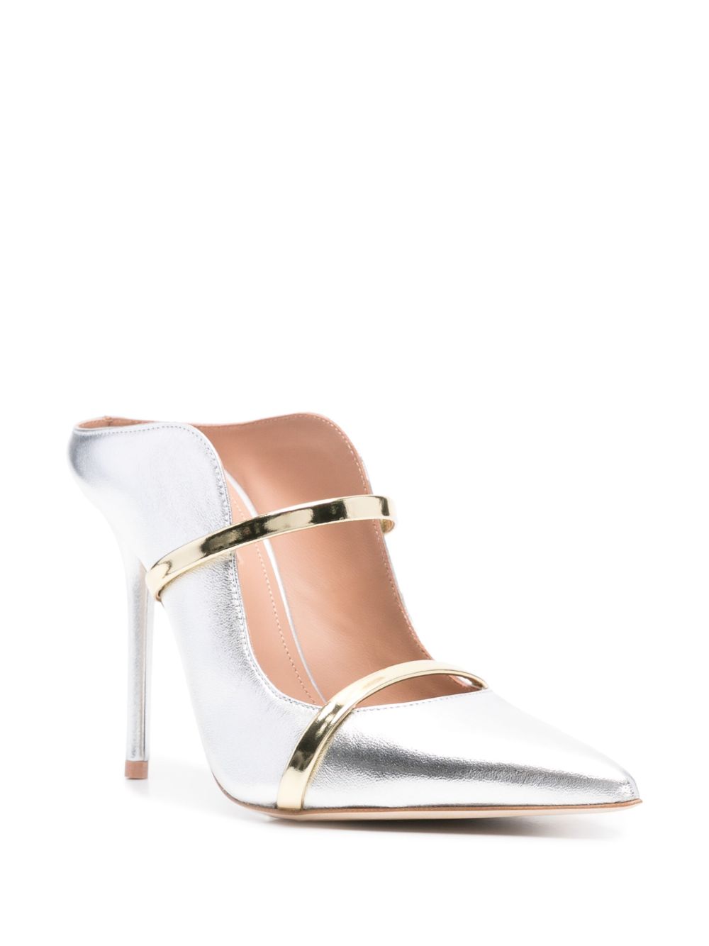 Mules Maureen 100 mule in nappa silver/gold 