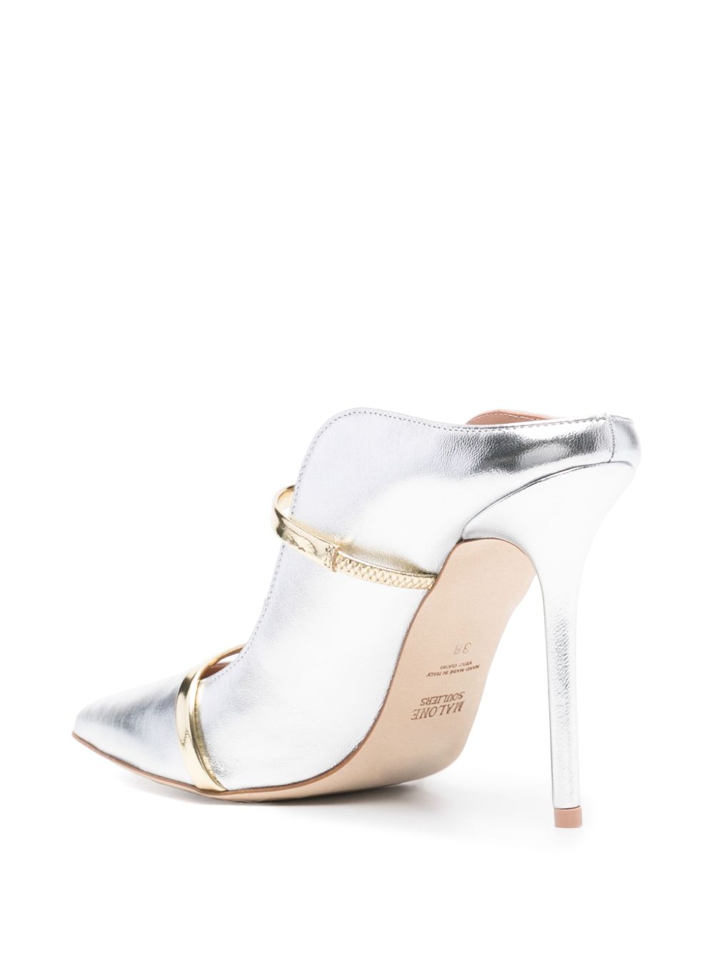 Mules Maureen 100 mule in nappa silver/gold 
