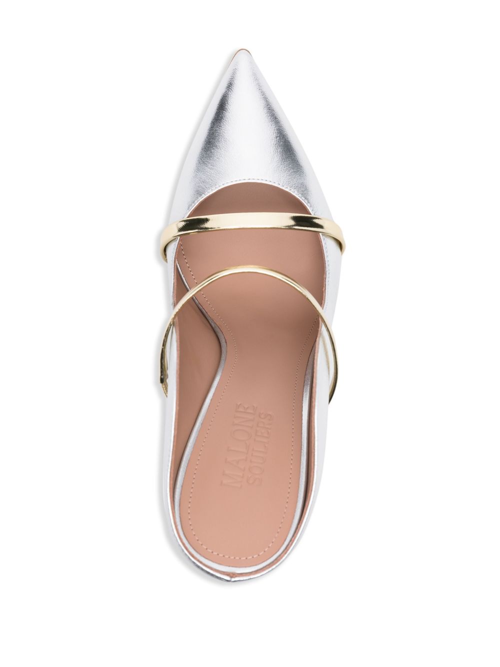 Mules Maureen 100 mule in nappa silver/gold 