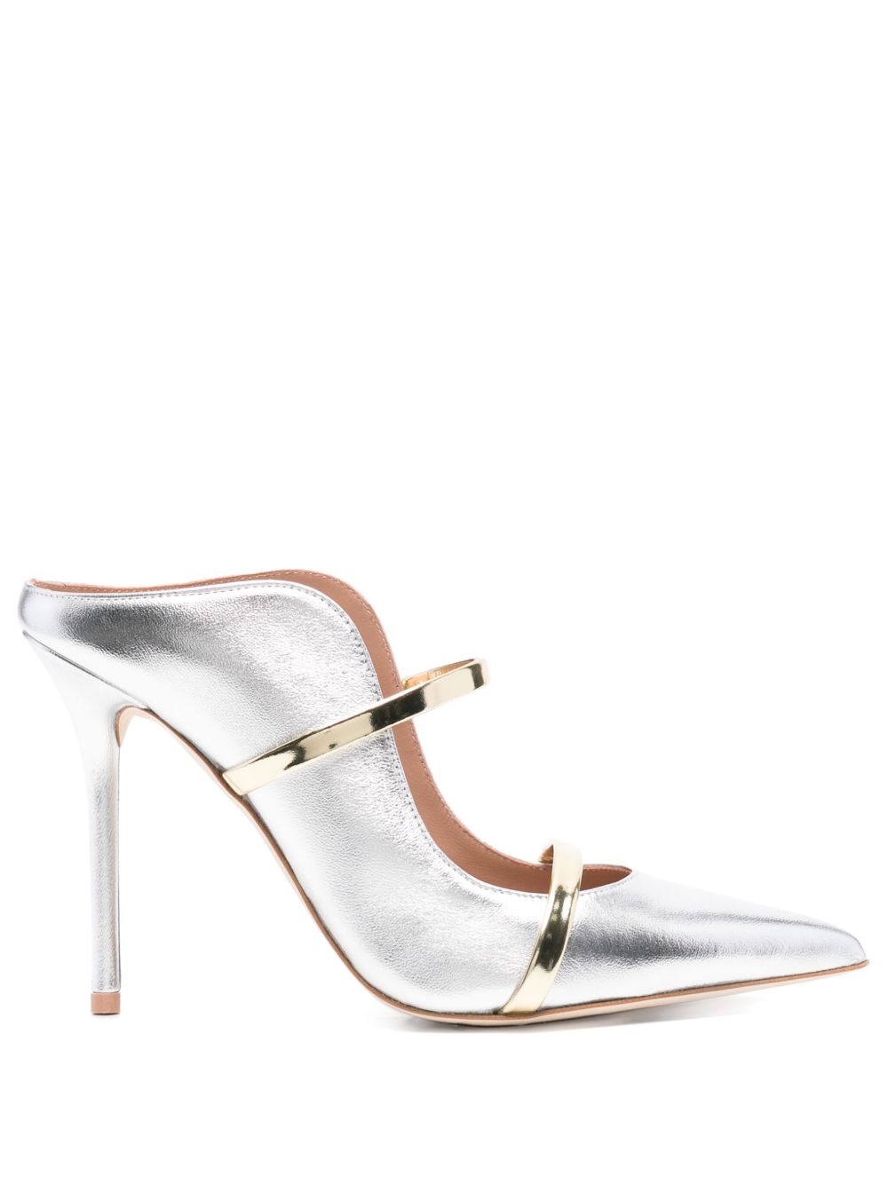 Mules Maureen 100 mule in nappa silver/gold 