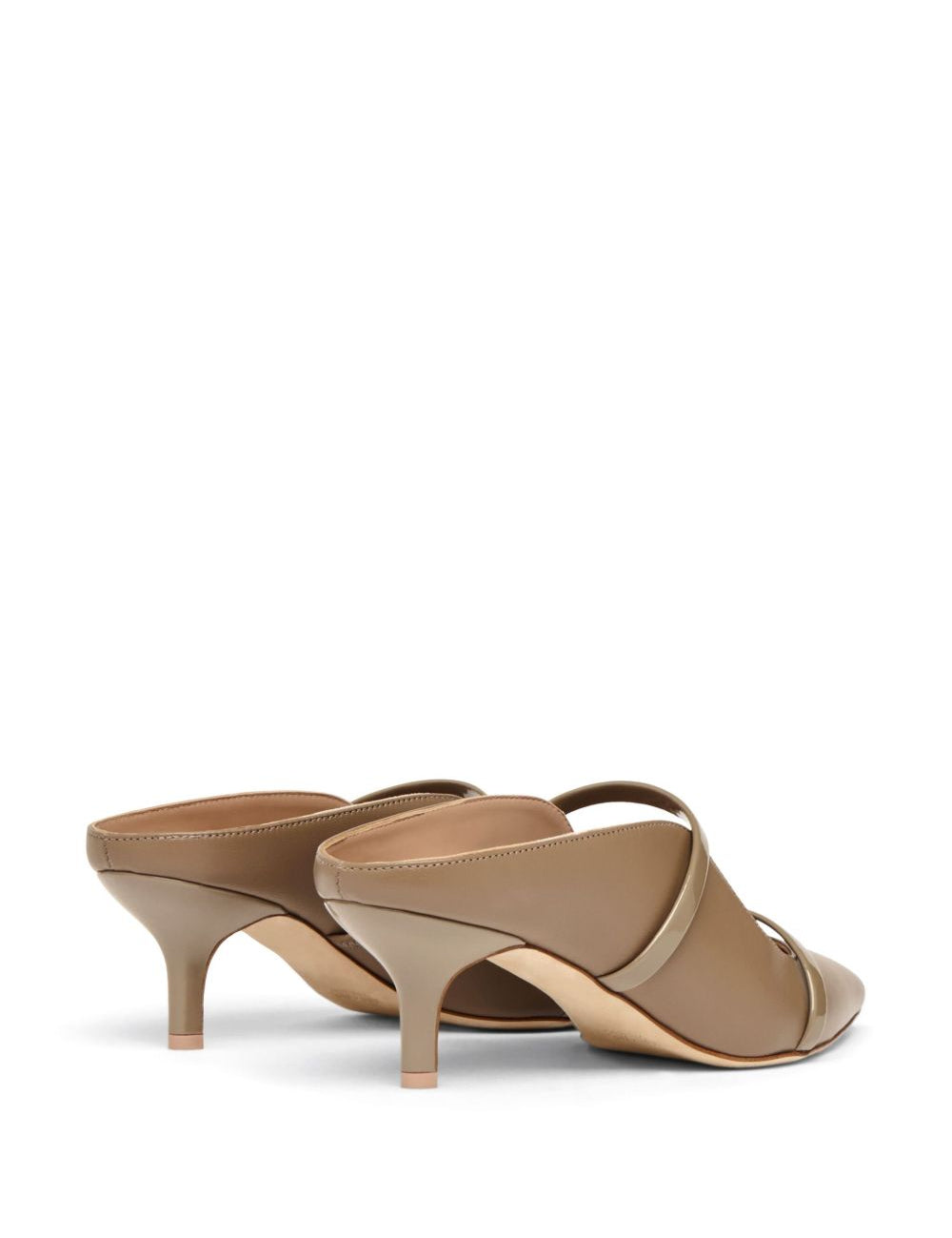 Mules Maureen 45 kitten heel in nappa taupe 