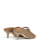 Mules Maureen 45 kitten heel in nappa taupe 