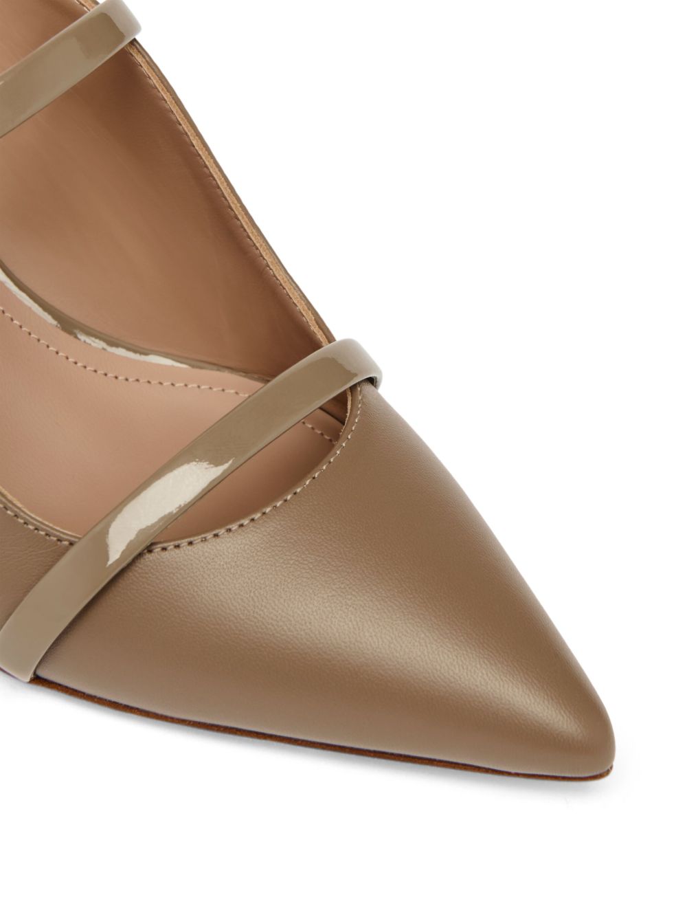 Mules Maureen 45 kitten heel in nappa taupe 