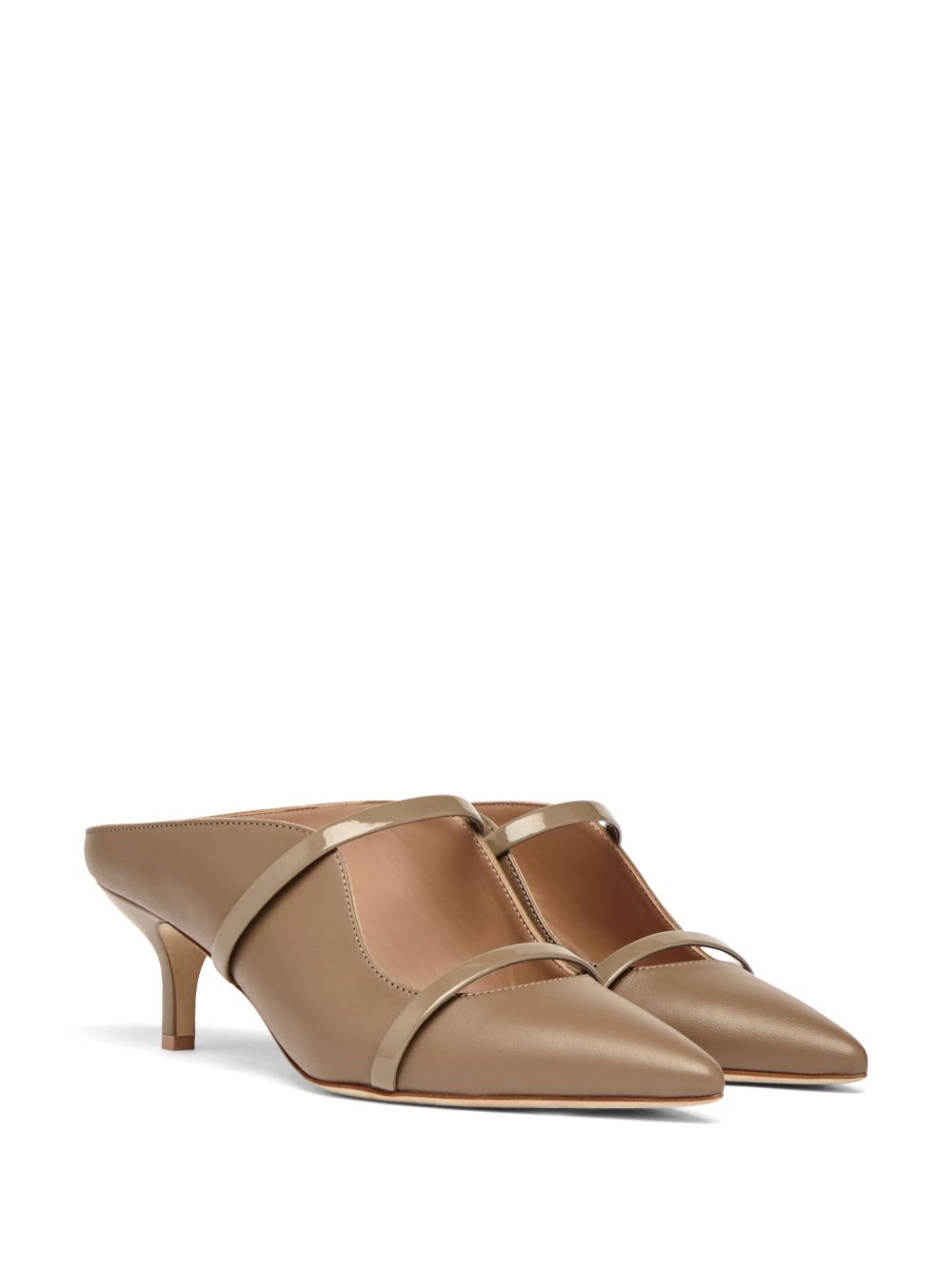 Mules Maureen 45 kitten heel in nappa taupe 