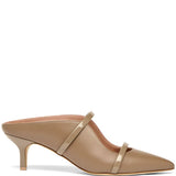 Mules Maureen 45 kitten heel in nappa taupe 