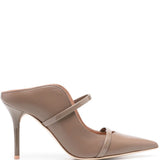 Mules Maureen 85 stiletto in nappa taupe 