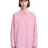 Camicia a righe in rosa 