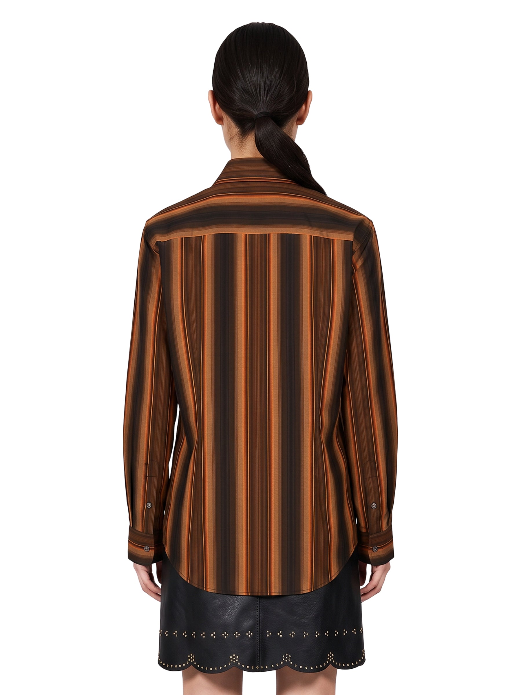 Camicia con motivo a righe multicolor 