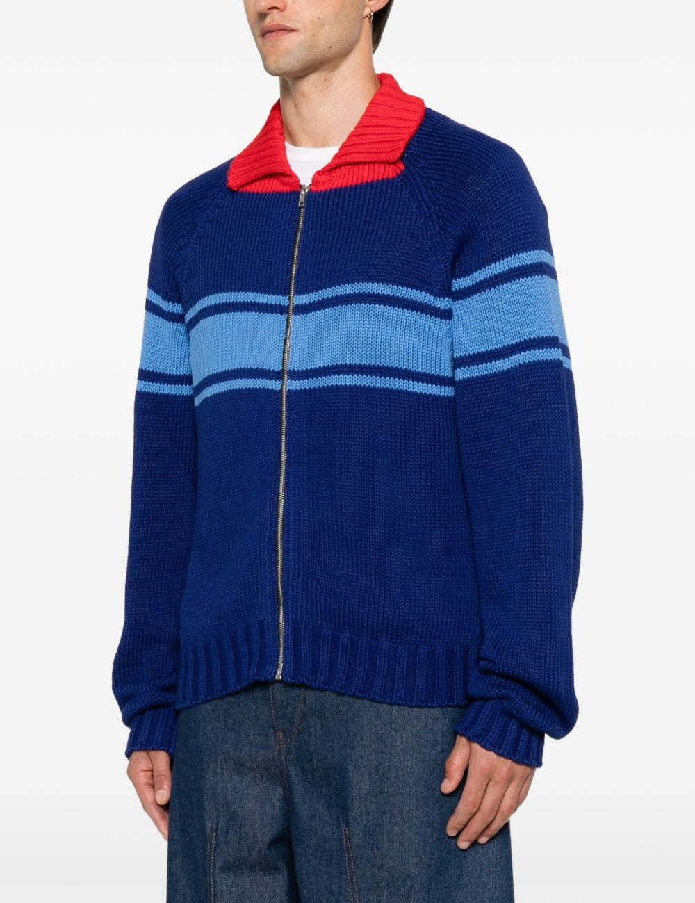 Cardigan con zip multicolore 
