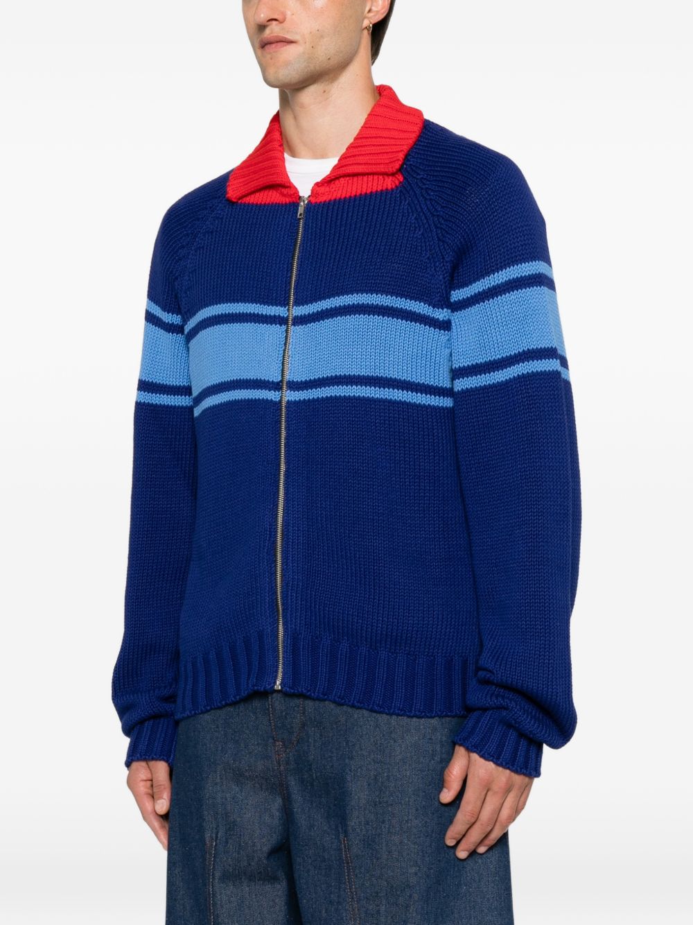Cardigan con zip multicolore 