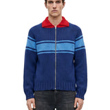 Cardigan con zip multicolore 