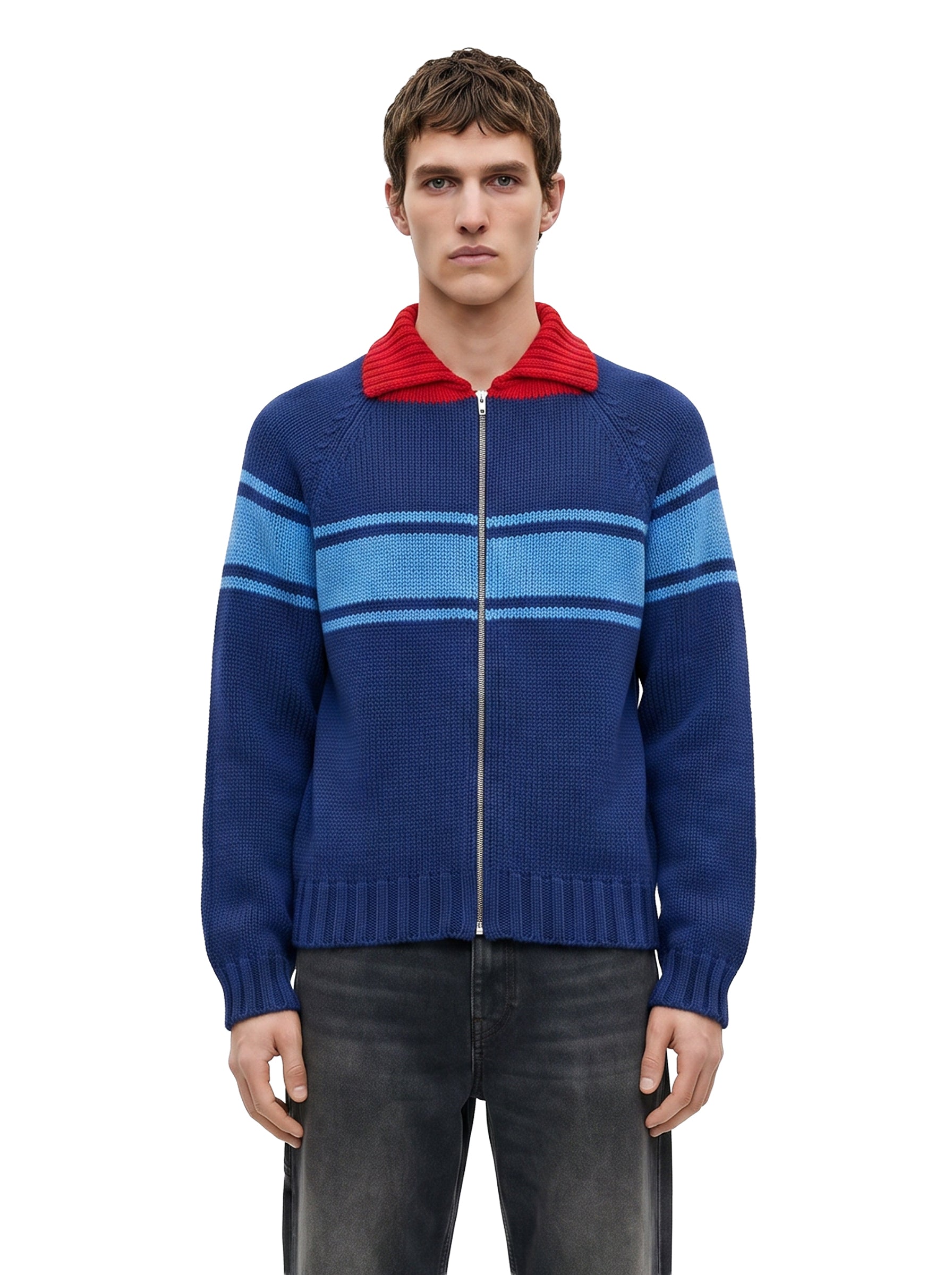 Cardigan con zip multicolore 