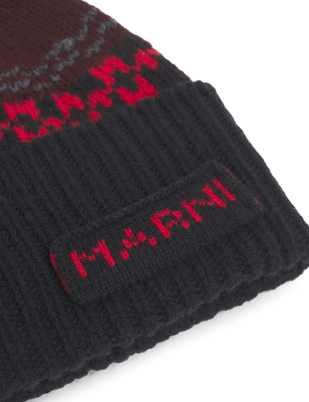 Berretto in maglia con logo ricamato multicolore 