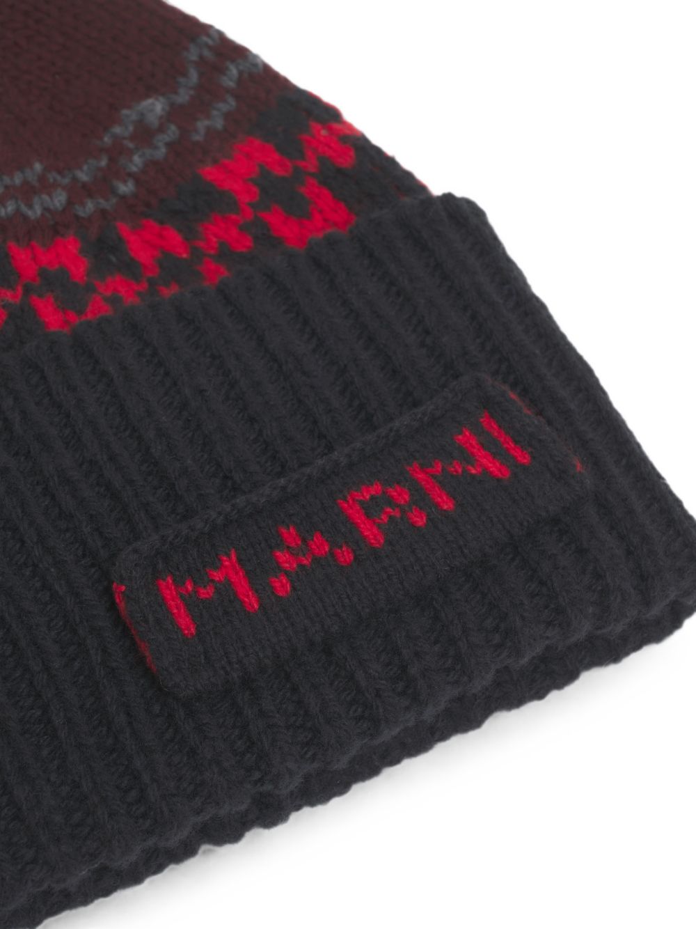 Berretto in maglia con logo ricamato multicolore 