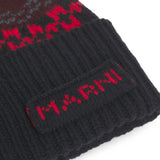 Berretto in maglia con logo ricamato multicolore 