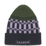 Cappello in lana multicolor con logo 