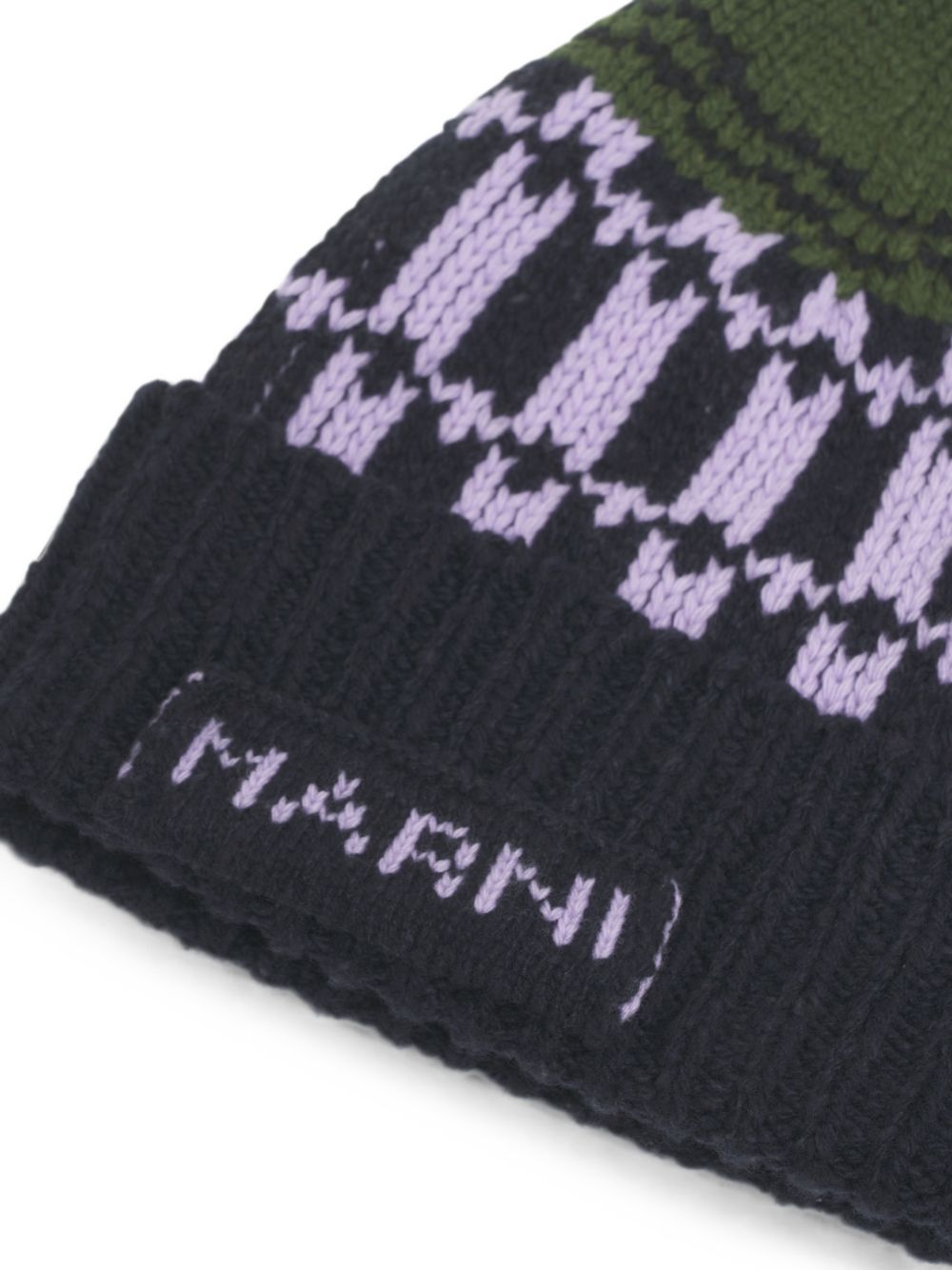 Cappello in lana multicolor con logo 