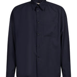 Camicia con taschino in blu 