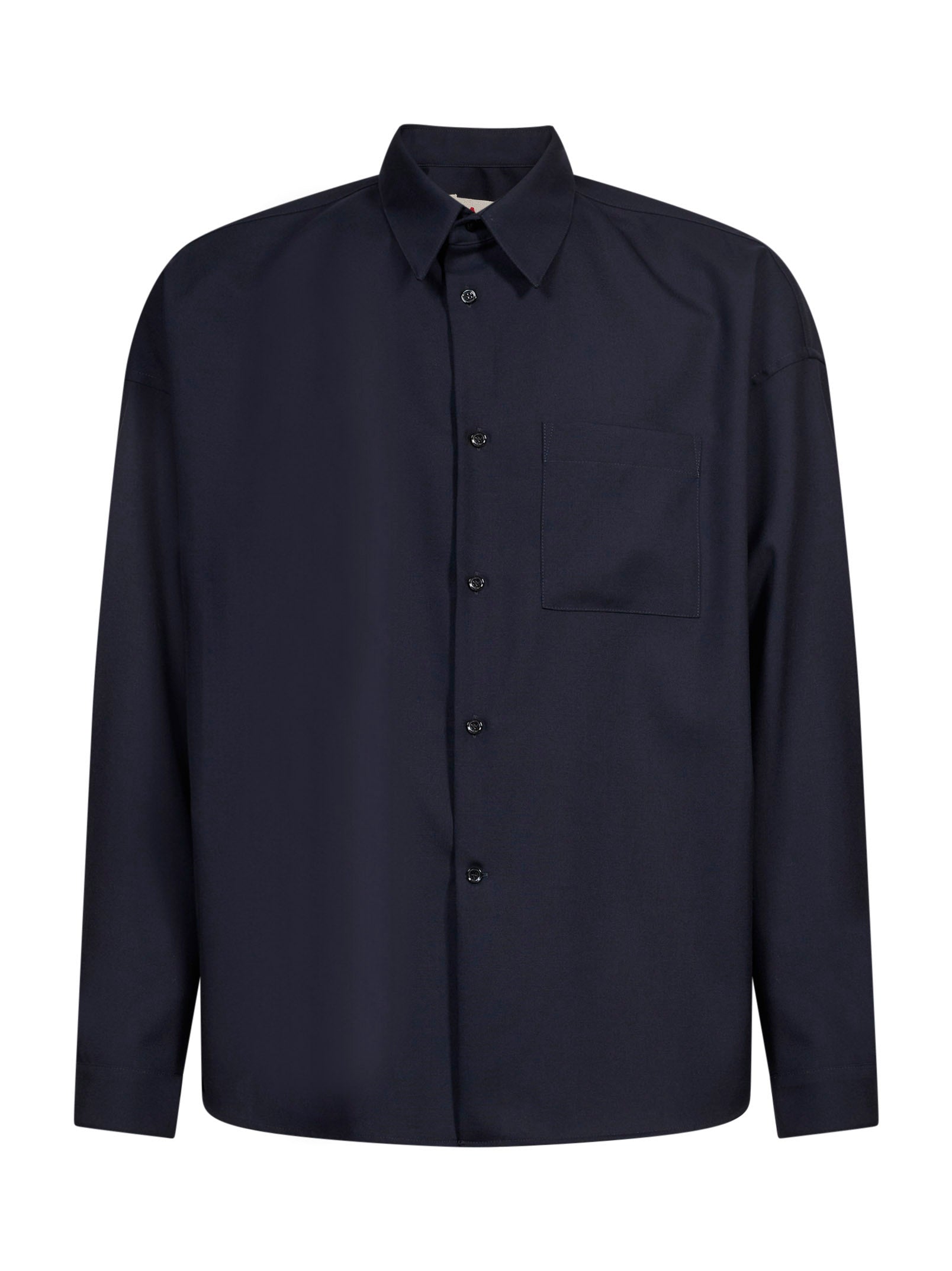 Camicia con taschino in blu 