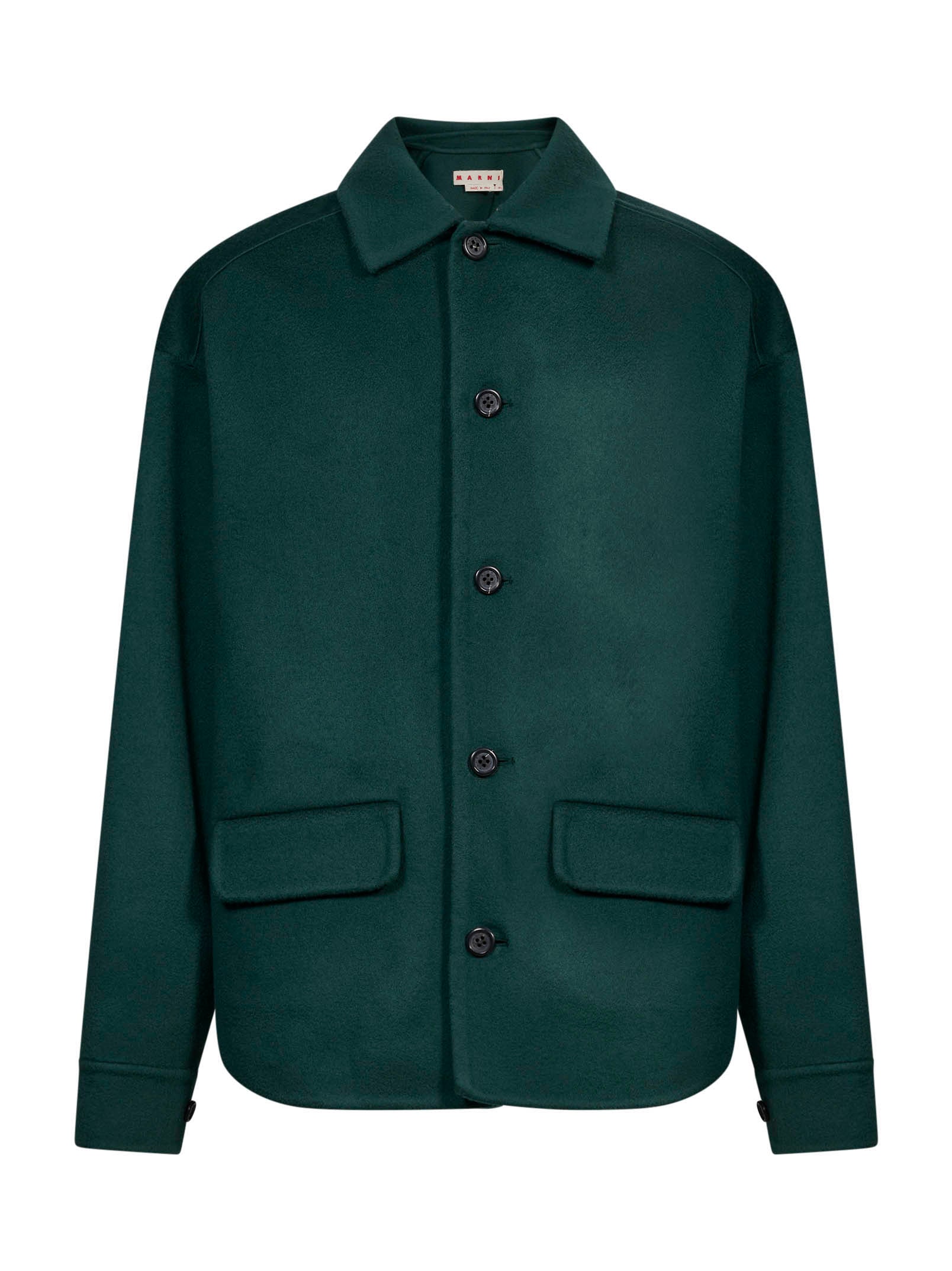 Giacca camicia in verde 