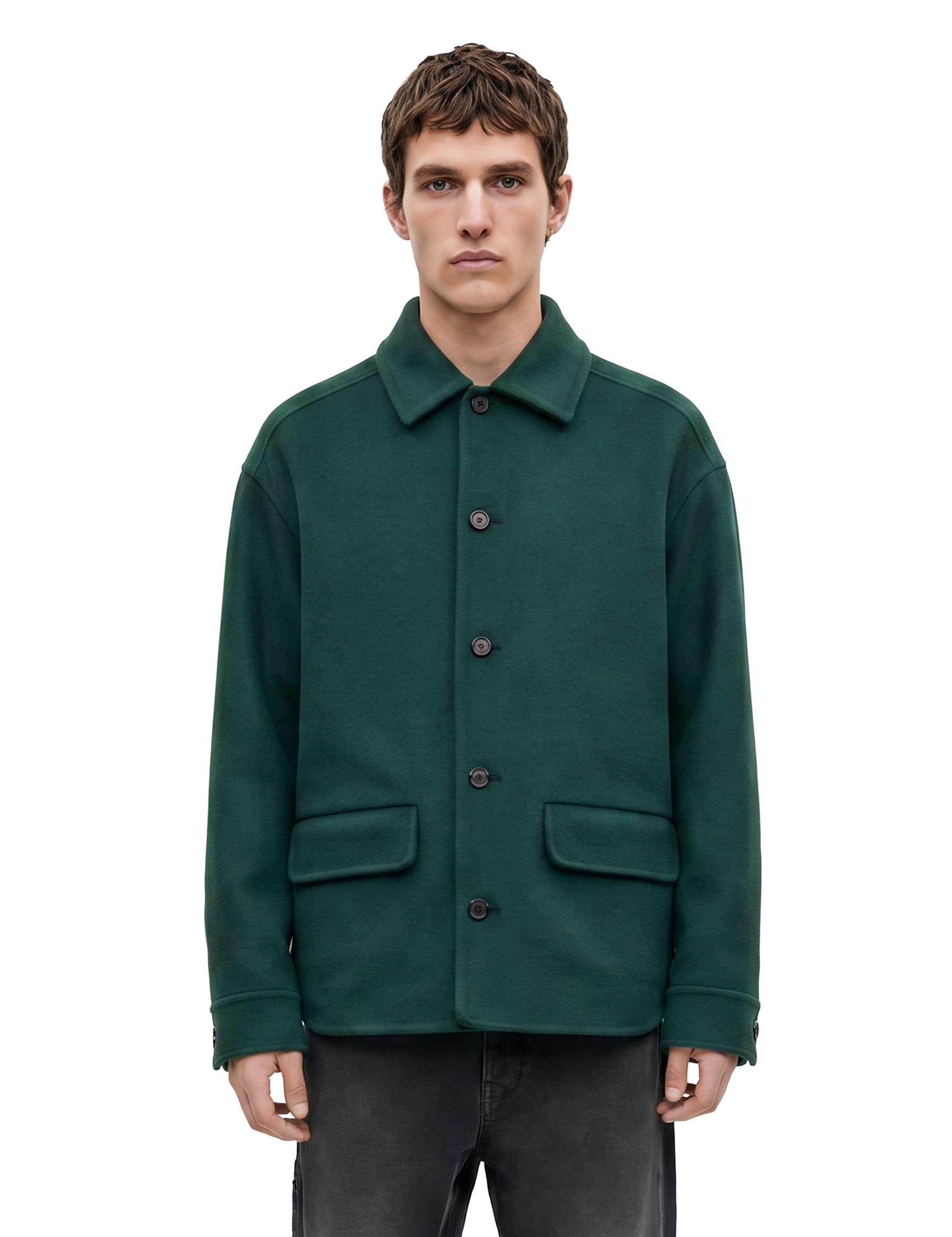 Giacca camicia in verde 
