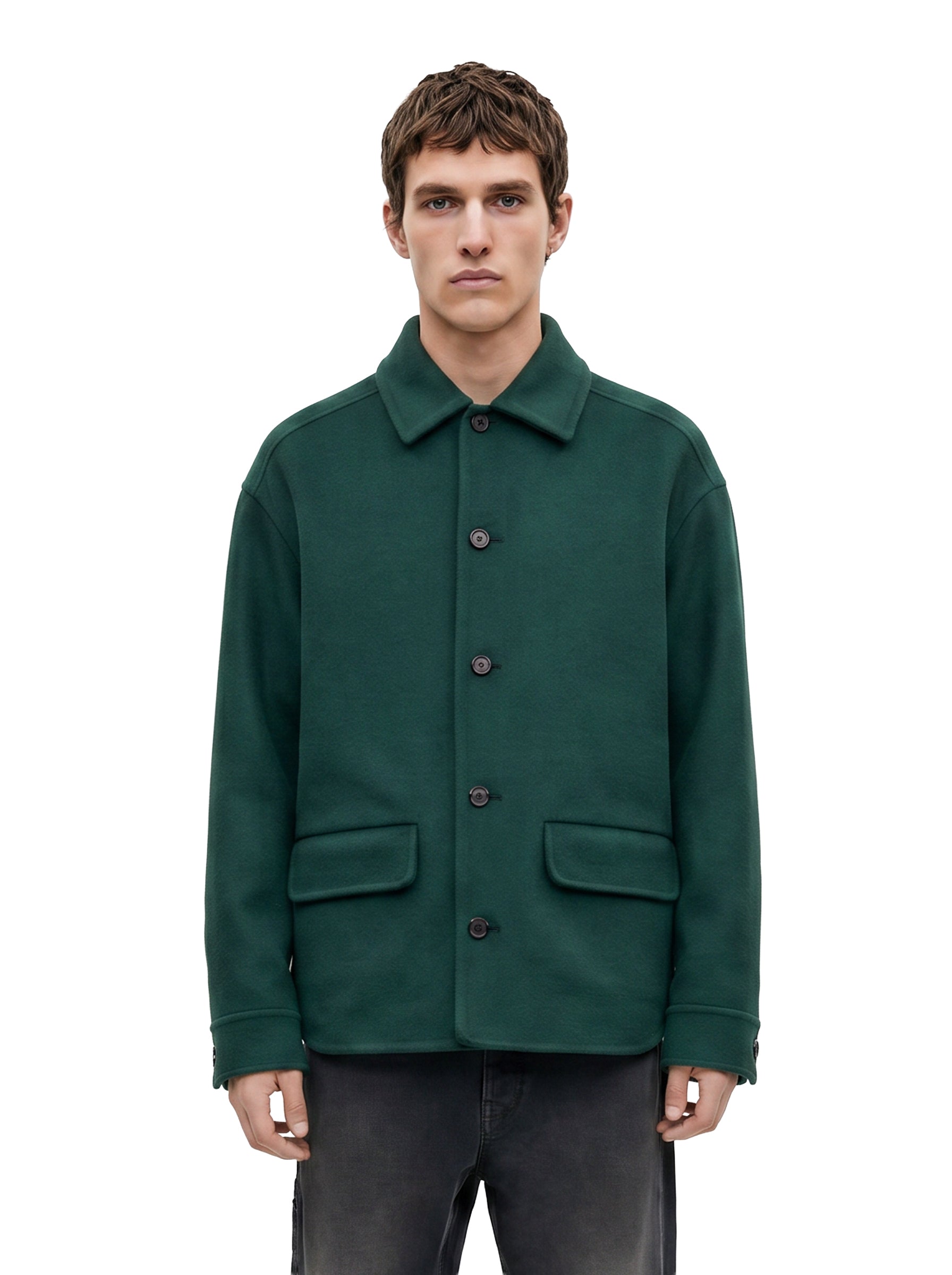 Giacca camicia in verde 